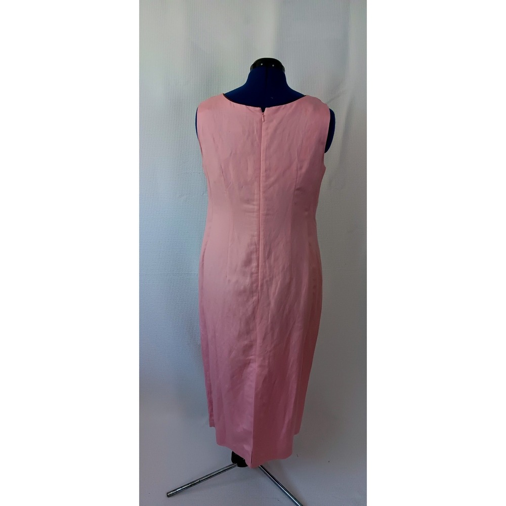 Jessica Howard Pink Linen Blend 2 Piece Jacket Maxi Dress Set Womens 14P NWT - Picture 5 of 9